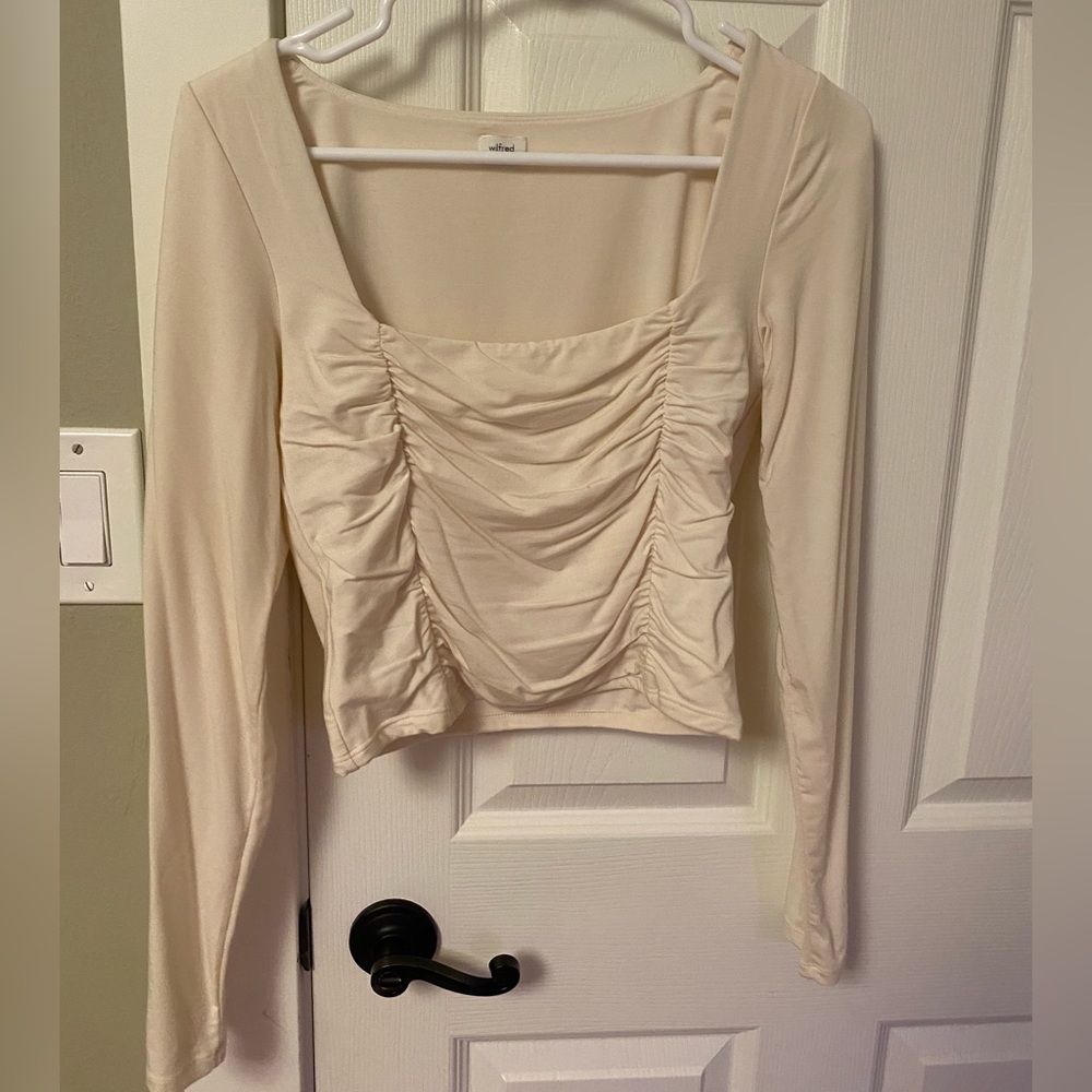 Aritzia Wilfred Lydia Top, Medium, Cream colored